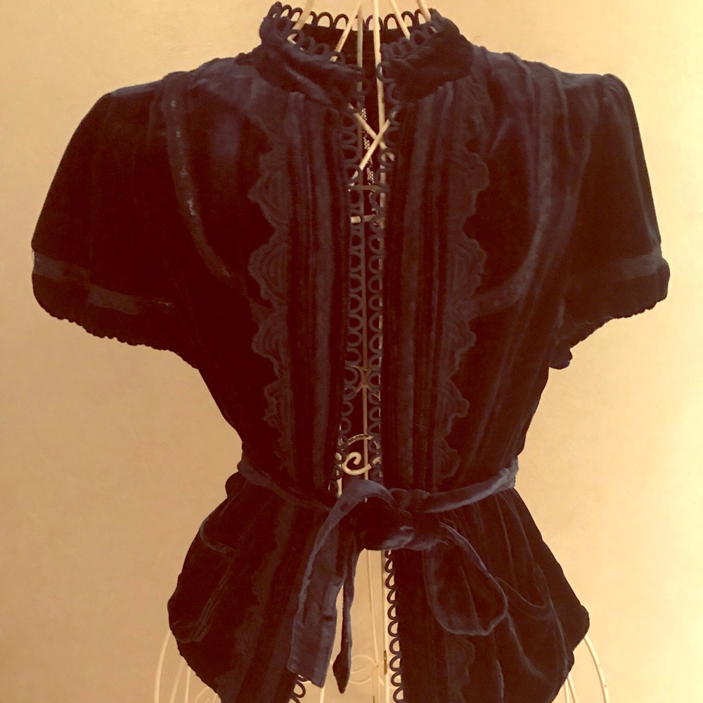 Velvet wrap top